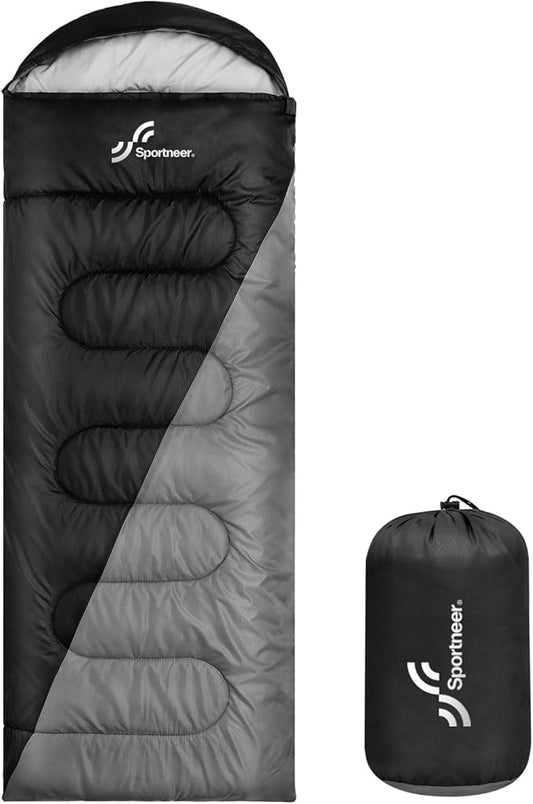 Sportneer Sleeping Bags for Adults, Warm & Cold Weather Sleeping Bag for Adults Kids Boys Girls - Lightweight Compact Camping Gear Equipment, Traveling, Backpacking, Hiking