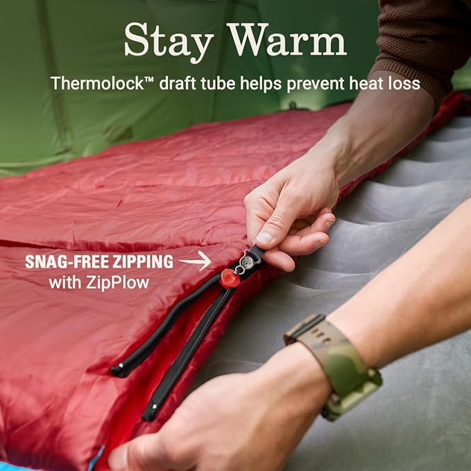 Coleman Flatlands Sleeping Bag, Made from 100% Recycled Material, Cool Weather Adult Sleep Sack