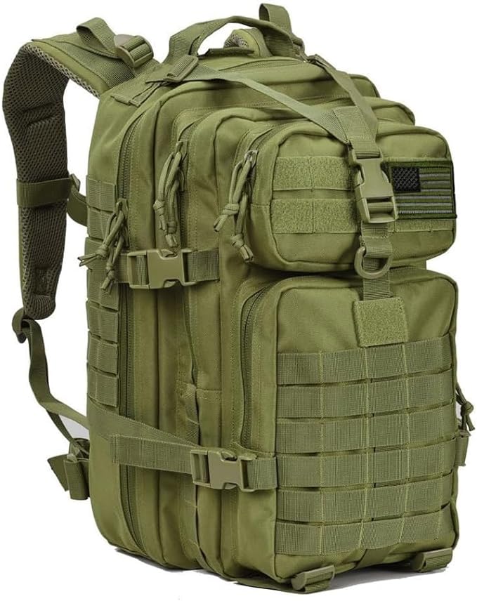 REEBOW GEAR Military Tactical Backpack Small Molle Assault Pack Army Bug Bag Backpacks Rucksack Daypack (Army Green)