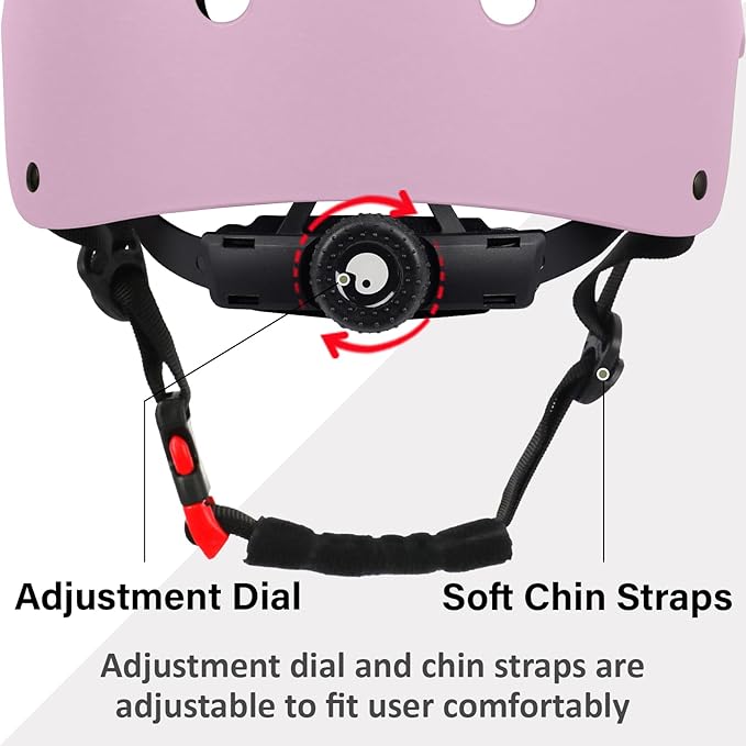 Skateboard Bike Helmet, Lightweight Adjustable, Multi-Sport for Bicycle Skate Scooter, 3 Sizes for Adult Youth & Kids