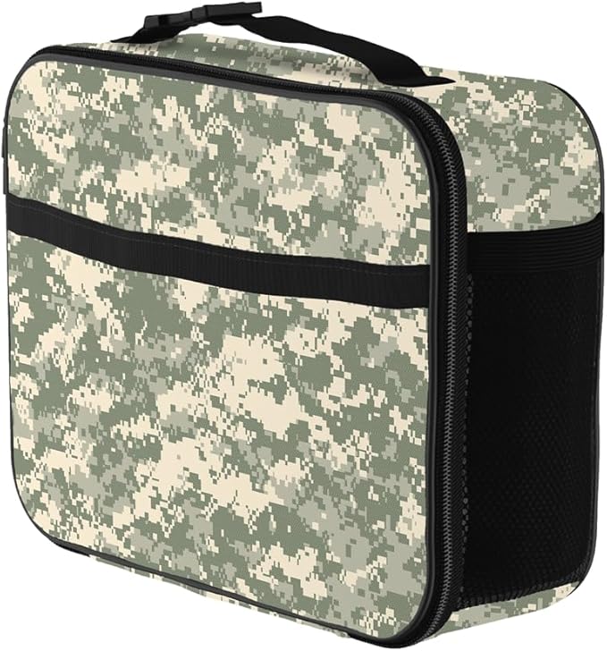 Camo Lunch Bag Reusable Insulated Camouflage Lunch Box Keep Food Cooler Thermal Lunch Tote for Women Men