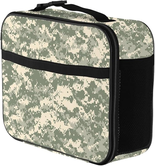 Camo Lunch Bag Reusable Insulated Camouflage Lunch Box Keep Food Cooler Thermal Lunch Tote for Women Men