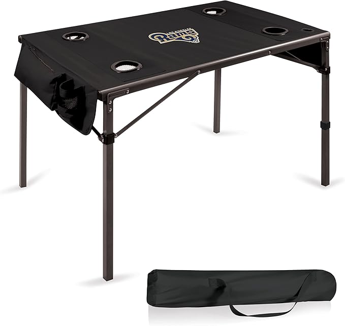 PICNIC TIME NFL Portable Soft Top Travel Table, Black