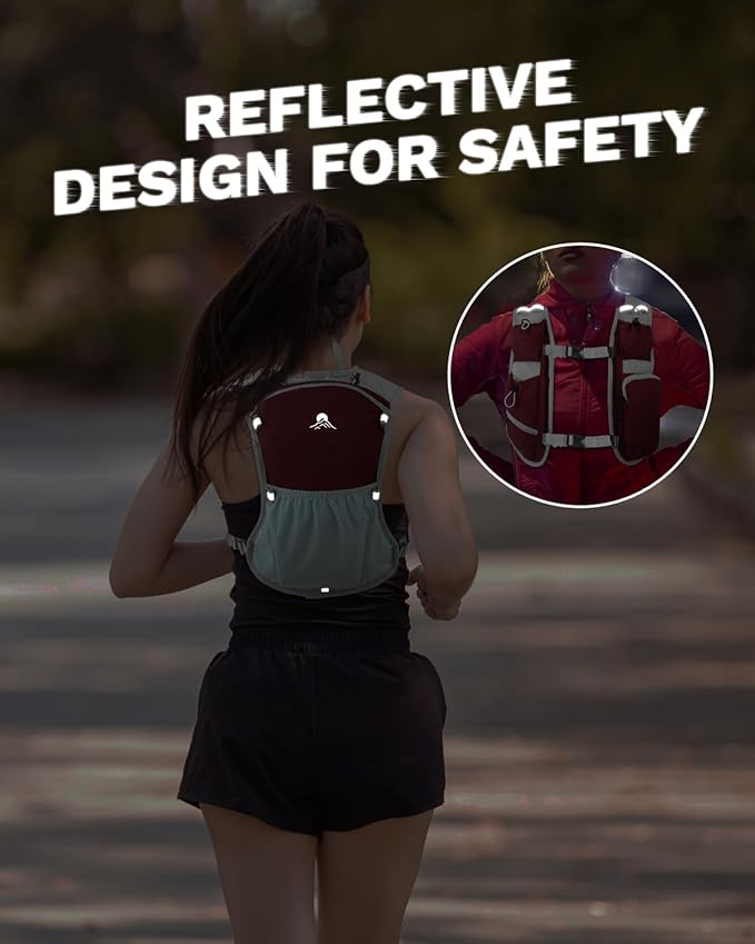 Running Vest for Women and Men, Hydration Backpack for Runners, Trail, Hiking, Biking and Walking, with Front Phone Holder, Adjustable Chest and Waist Strap