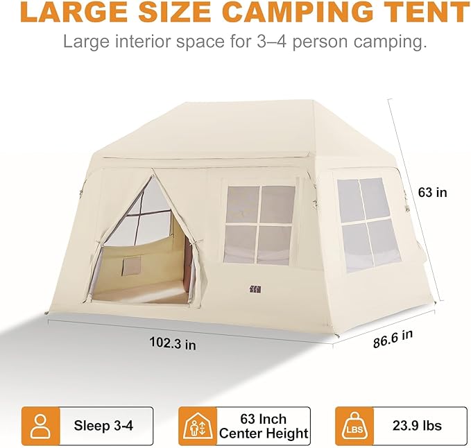 Inflatable Tents for Camping, Large Blow Up Tents for Camping Easy Set Up