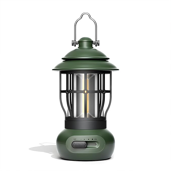 Camping Lamp, COB Lantern for Power Outage, Emergency Supplies, Suitable for Indoor and Outdoor, Portable Lantern, Green