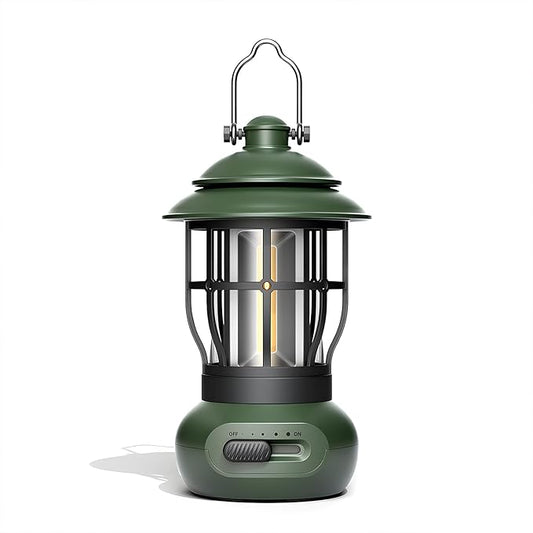 Camping Lamp, COB Lantern for Power Outage, Emergency Supplies, Suitable for Indoor and Outdoor, Portable Lantern, Green