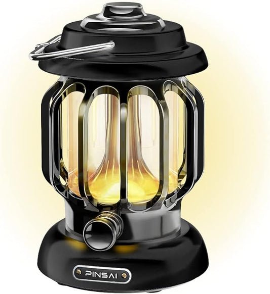 LED Camping Lantern,Rechargeable Retro Metal Camping Light,Battery Powered Hanging Lamp ,Portable Waterpoor Outdoor Tent Bulb, Emergency Lighting for Power Failure,Outages
