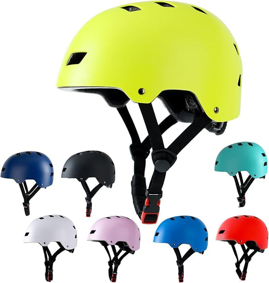 Bike Helmet 3 Sizes for Teenager Kids Youth Adults,Bavilk Skateboard Helmet Adjustable Multi-Sport Bicycle Cycling Scooter Roller Skate Inline Skating Rollerblading for Girls Boys Women Men Teen