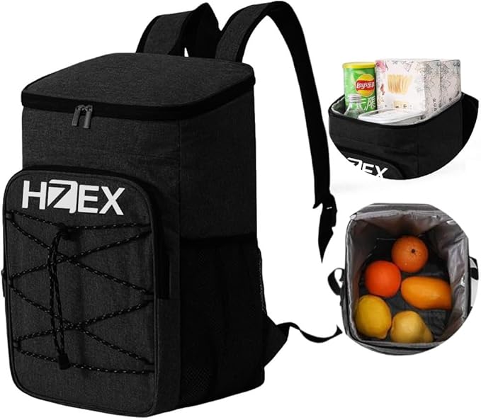 Travel Cooler Lunch Backpack, 25L or 25 Can Hiking Back Pack, Insulated Lunch Box Bag, Water Resistant Can Beach Cooler, Leakproof and Lightweight for Traveling, Fishing, Camping