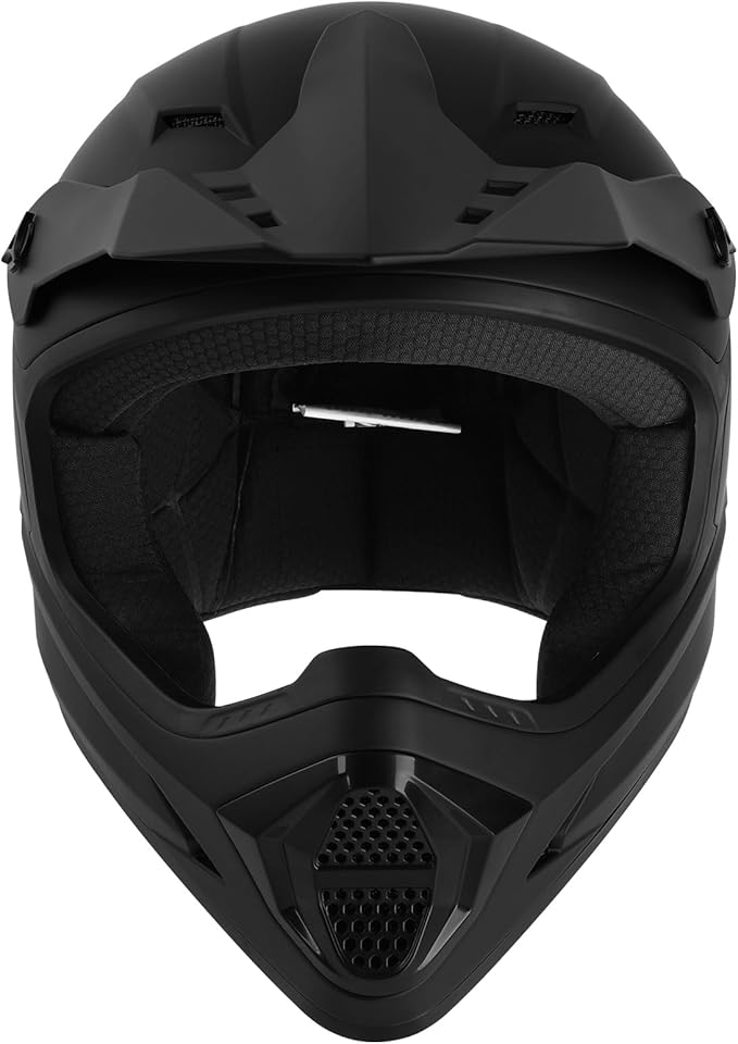 TCT-MOTORPARTS DOT Youth Kids Motocross ATV Full Face Helmets for Offroad Street Dirt Bike Go-Kart BMX MX Matte Black Large