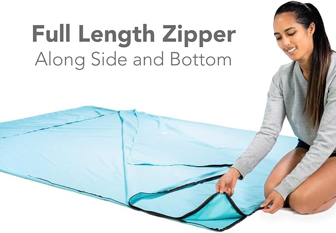 Pike Trail Sleeping Bag Liner – Travel and Camping Sheet, Lightweight and Compact Insert with Full Length Zipper and Guarantee