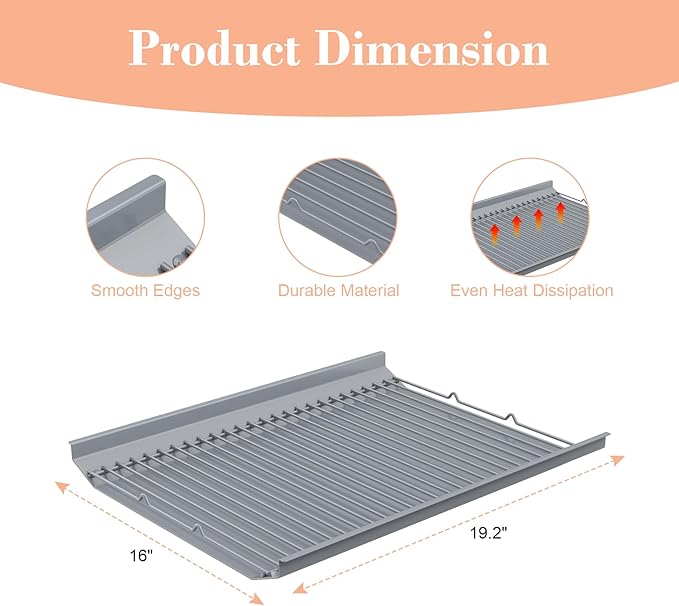 19.2 Inch Ash Pan Replacement Parts for Nexgrill 810-0025 Charcoal Grills, Heavy Duty Steel Gray Coating Ash Pan/Drip Pan for Nexgrill Charcoal 22inch Grills 810-0025,19.2" Drip Pan