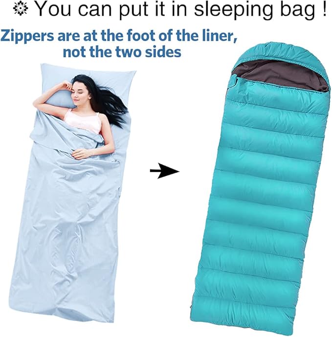 Sleeping Bag Liner Ultralight Travel Sheet Dirt-Proof Travel Camping Sheet Sleeping Sheet Hotel Sheet for Outdoor Travel Hiking Hotels Picnics