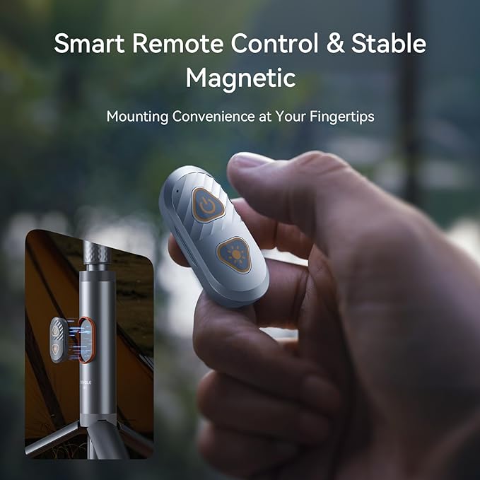 Camping Light Telescopic & Collapsible: 800 Lumens IP65 Waterproof Smart Remote Magnetic Base USB Rechargeable Battery Adjustable Height for Outdoor Adventure Hiking Emergency Lighting