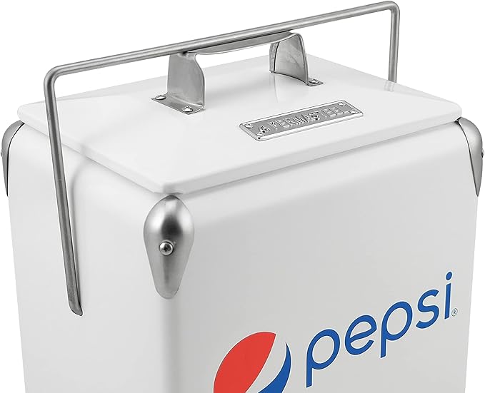 Permasteel PS-A205-14PE-WT Picnic Cooler, 14 Quart, Pepsi White