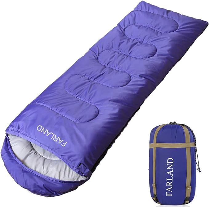 FARLAND Sleeping Bags 30℉ for Adults Teens Kids with Compression Sack Portable and Lightweight for 3-4 Season Camping, Hiking,Waterproof, Backpacking and Outdoors