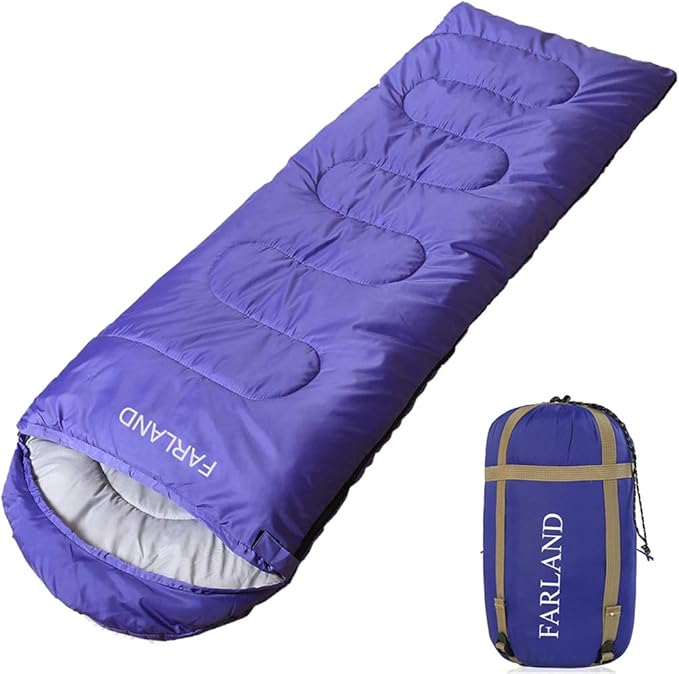 FARLAND Sleeping Bags 30℉ for Adults Teens Kids with Compression Sack Portable and Lightweight for 3-4 Season Camping, Hiking,Waterproof, Backpacking and Outdoors