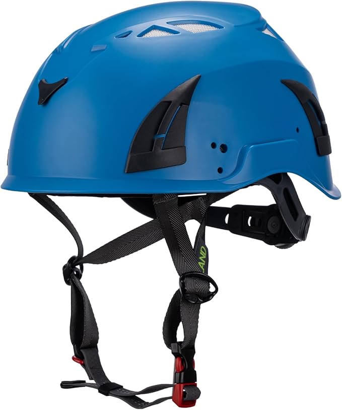 Land Helmets ClimbPro Helmet EN 12492 Vented for Rock Climbing – Durable, Lightweight Shell, Adjustable Chin Strap, Perfect for Outdoor Adventure with Universal Accessory Slots