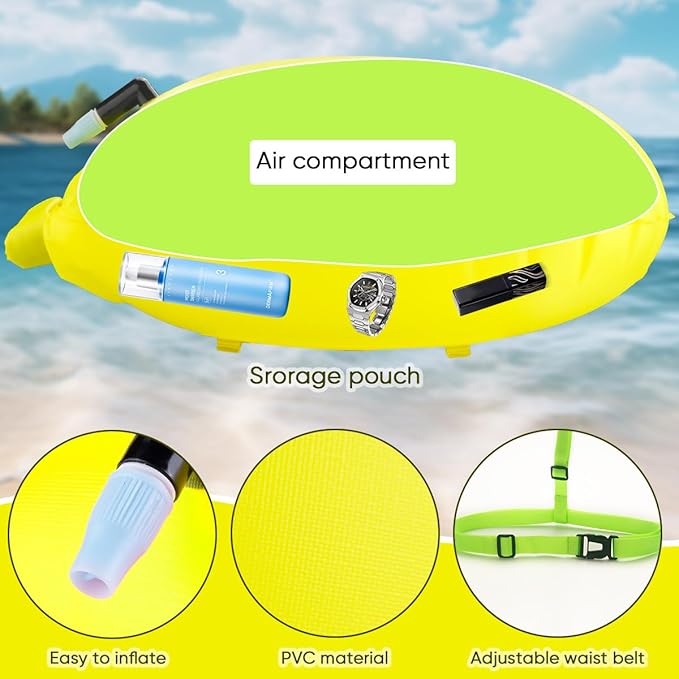 Swim Buoy for Open Water, High-Visibility Swim Safety Float Waterproof Dry Bag for Swimmers Triathletes Kayakers Snorkelers, Swimming Open Water Buoy for Safer Swim Training