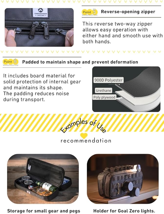 CAMPINGMOON Storage Box for Camping Outdoor Hammer Lantern Black BK-30