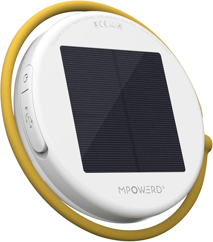 MPOWERD Luci Core: Solar Utility Task Light | Adjustable Silicon Arm, 40 Lumens, Lasts 12 Hours, Work, Emergency, Outdoor Light, No Batteries Needed, USB for Quick-Charging, Waterproof, White, yellow