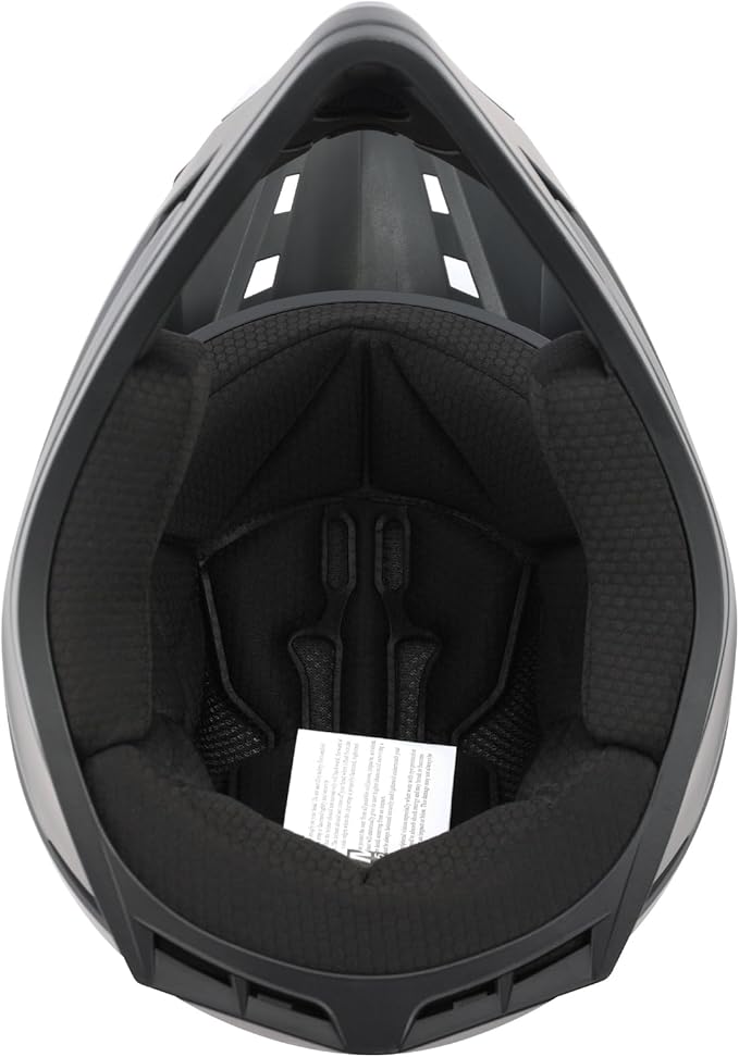 TCT-MOTORPARTS DOT Youth Kids Motocross ATV Full Face Helmets for Offroad Street Dirt Bike Go-Kart BMX MX Matte Black Medium