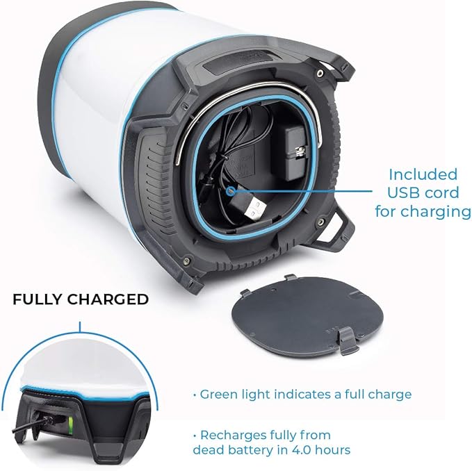 CORE 1250 Lumen Rechargeable Bluetooth Speaker Lantern with USB Output, Charges Phones