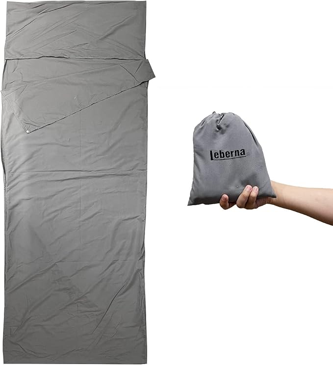 Sleeping Bag Liner Ultralight Adult Sleep Sack Travel Sheets for Hotel Sleeping Bags for Adults Liners Sheet Cotton Lightweight Camping Inner Hostel Fresh Back Backpacking NO Zipper Traveling Bed