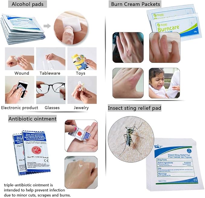 DEFTGET Waterproof First Aid Kit Travel Essentials HSA/FSA Eligible Small Emergency Survival Kits Mini Durable Lightweight for Minor Injuries Camping Hiking Backpacking (Aqua-Blue)