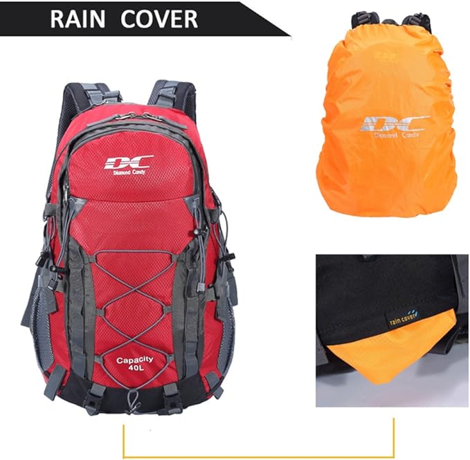 Diamond Candy Waterproof Hiking Backpack for Men and Women, Lightweight Day Pack for Travel Camping