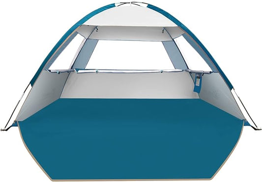 COMMOUDS Beach Tent Sun Shade for 3/4-5/6-7/8-10 Person, UPF 50+ Beach Sun Shelter Canopy Tent, Lightweight, Easy Set Up and Carry