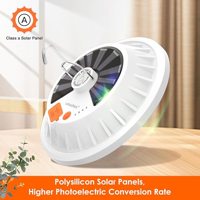 USB Solar Camping Light Remote Tent Light 2 Pack - 4000LM Portable LED Rechargeable Camping Lantern Hanging IPX4 Waterproof Emergency Light for Camping, Hiking, Power Failure, Hurricane (120 LEDs)