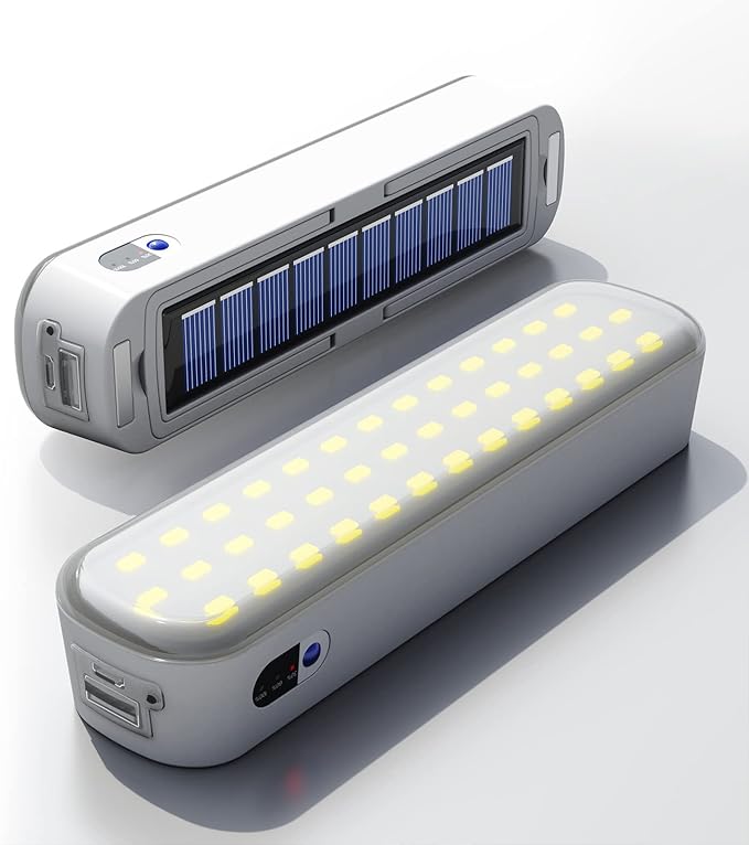 Solar Rechargeable Camping Lantern, 4800mAh Power Bank, 1500 Lumens, 4 Light Modes LED Lantern for Car, Home, Outage, Attic, Garage, Backyard and More (White × 1pcs)