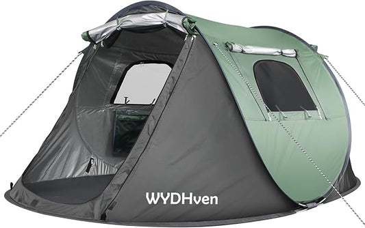 Pop Up Tents for Camping, 2/3/4 Person Camping Tent with Extra Storage, UV Protection Waterproof Tent Fully Taped Seams, 2 Doors Easy Pop Up Tent for Camping, Hiking and Traveling