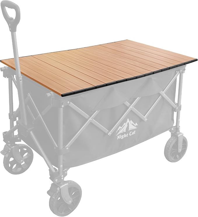 Night Cat Table Top for Wagon: Foldable Wagon Table Top Aluminum Alloy Heavy Duty for Camping Picnic 34"x20"