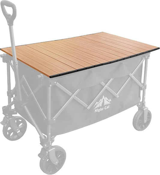 Night Cat Table Top for Wagon: Foldable Wagon Table Top Aluminum Alloy Heavy Duty for Camping Picnic 34"x20"
