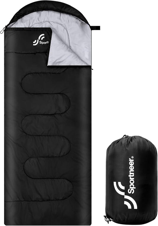 Sportneer Sleeping Bags for Adults, Warm & Cold Weather Sleeping Bag for Adults Kids Boys Girls - Lightweight Compact Camping Gear Equipment, Traveling, Backpacking, Hiking