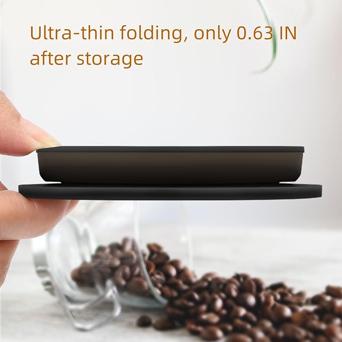 2-Packs Travel Collapsible Paperless Pour Over Coffee Dripper Kit with Stainless Steel Filter, Travel Pour Over Coffee Maker Camping, Silicone Coffee Strainer Pour Over Single Cup (Brown+Black)