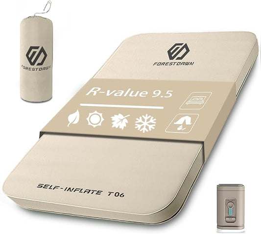 Double Self Inflating Sleeping Pad,2.7" Extra Thick Memory Foam Camping Pad, 60S Fast Air Self-Inflating Camping Mattress Pads, 4 Season Sleeping Mat for Camping Rooftop Tent Car Truck Van