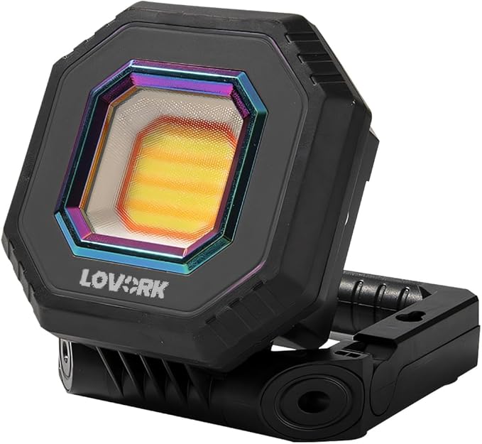 Camping Light Work Light 10000mAh 1500LM Rechargeable Magnetic 5 Modes Flood Light IPX5 Waterproof Portable Clamp Light for Outdoor, Emergency, Repairing, Fishing, Power Outages (Black)