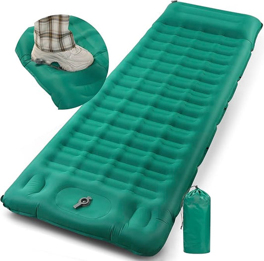 Upgraded 4.7in Thick Inflatable Camping Mattress with Built-in Air Column(Better Support for Weight), 77''X27.5'', Built-in Pump, Inflatable Mattress, Camping Bed, Sleeping Pad for Camping, Hiking