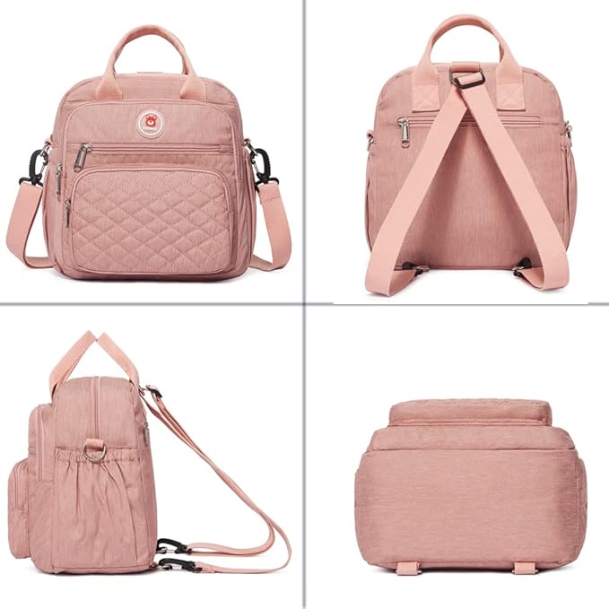 Insulated Lunch Bag Backpack for Women/Men, 3 carrying way Lunch Tote, Large Waterproof Cooler Box with Side pockets for Adults, College, Work, Beach, Picnic, Pink