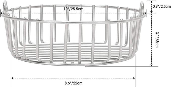 only fire Minimax Charcoal Ash Basket for Big Green Egg, Stainless Steel Grill basketwith Handles for Better Airflow