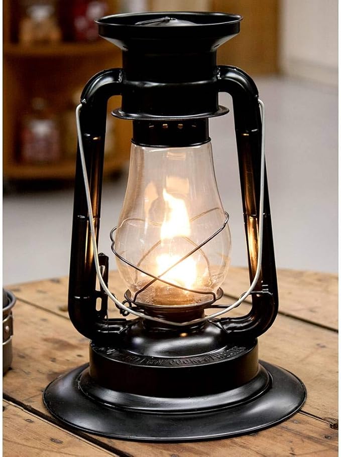 Rayo Heater Cooker Emergency Lantern, Non-Electric Fuel Lamp with Cooking Pot for Camping or Emergencies, 10-12 Hour Burn, Black, 15"