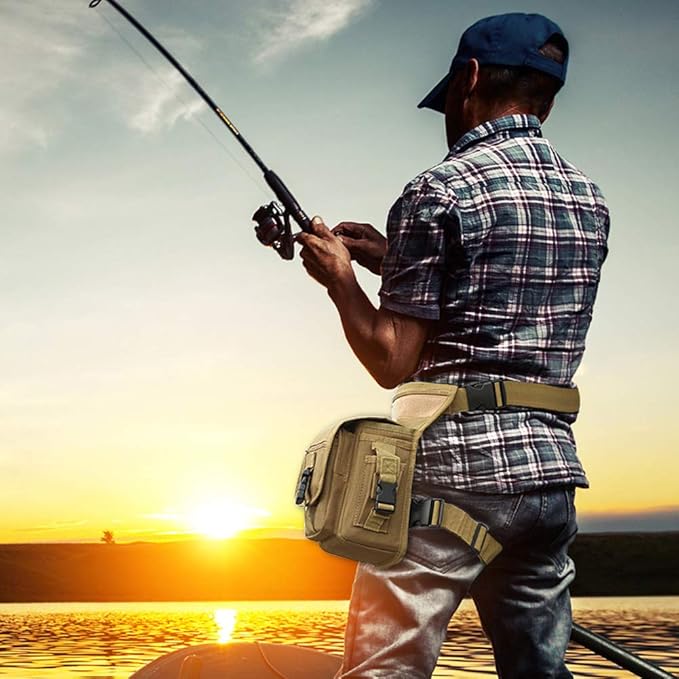 Roaring Fire Multi-Functional Waist Bag, Drop Leg Bag, Waist Pack, Tactical Military Waterproof EDC Fanny Pack for Trekking, Outdoor, Hiking, Motorcycling, Cycling, Traveling, Sling Chest Shoulder Bag