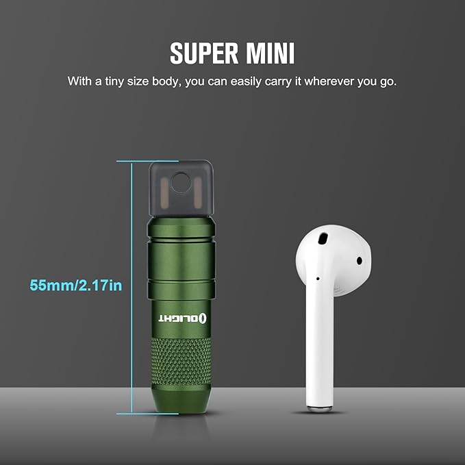 OLIGHT IMINI 2 EDC Rechargeable Keychain Flashlight, 50 Lumens Compact and Portable Mini LED Keyring Lights with Built-in Battery Ideal for Everyday Carry and Emergencies (OD Green)
