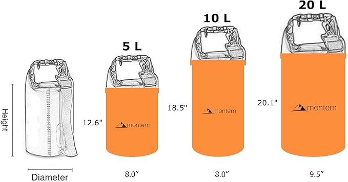 Montem Premium Waterproof Bag/Roll Top Dry Bag - Perfect for Kayaking/Boating/Canoeing/Fishing/Rafting/Swimming/Camping/Snowboarding