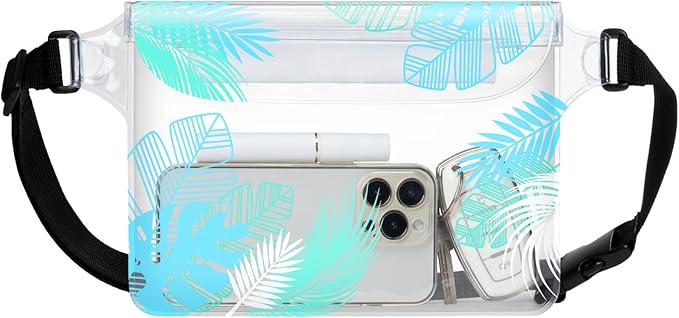 F-color Waterproof Fanny Pack - Waterproof Phone Pouch with Waist Strap - Cruise Essentials 2025 Must Haves Waterproof Pouch Dry Bag Keep Phone Valuables Safe for Beach Kayaking Boating Fishing