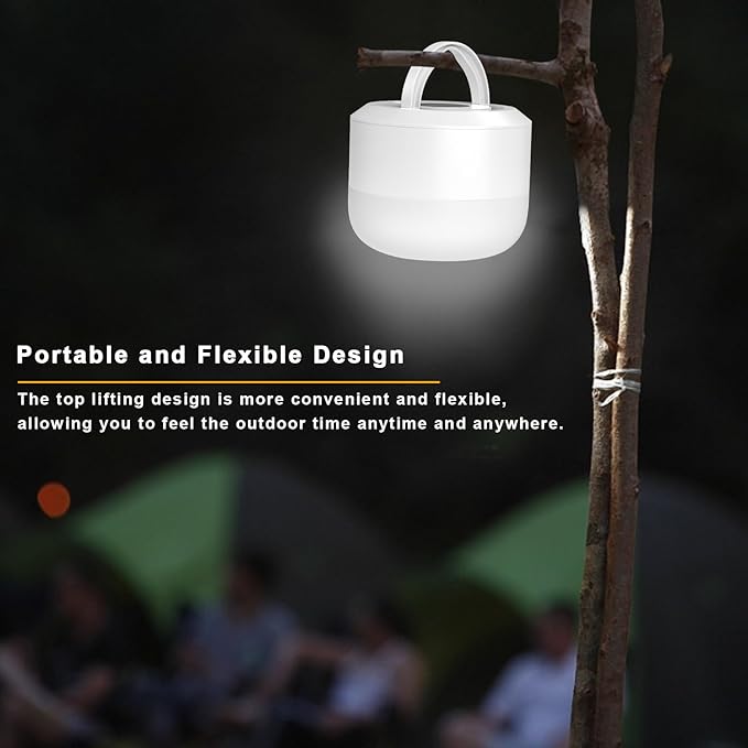 Outdoor Camping Light Portable Tent Light, 4000 mAh Charger Camping Light, Signal Light, Flashlight Light, Hurricane Emergency Light, Power Outage, Home, Hiking (White)